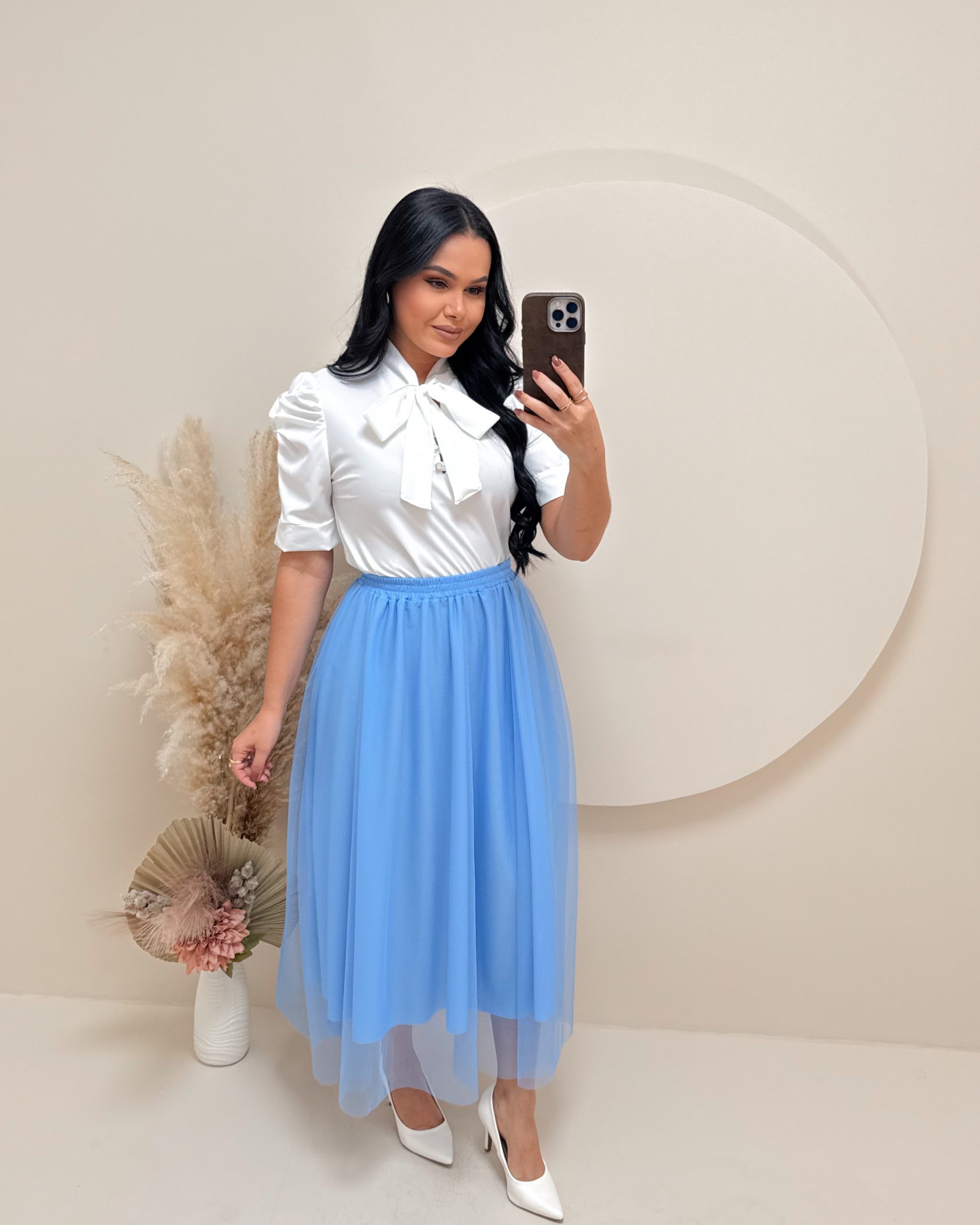 Blusa Tecido Crepe Seda Branco - 2