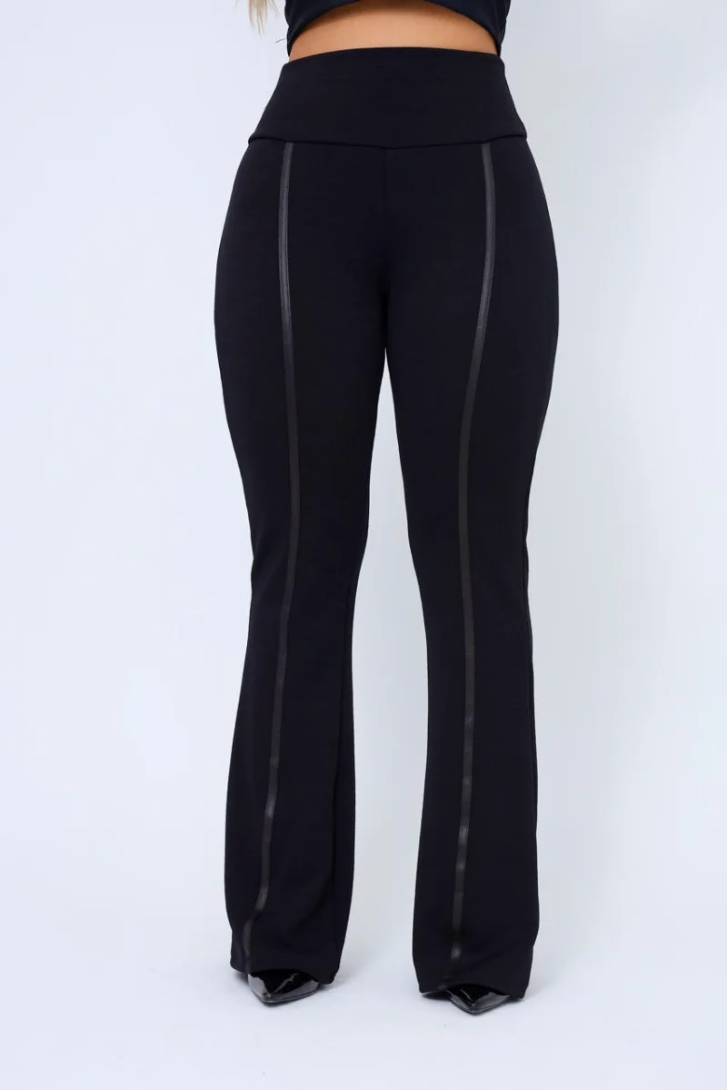 Calça Flare social bailarina Preta com todo estilo com detalhe de cirre e cintura alta - 2