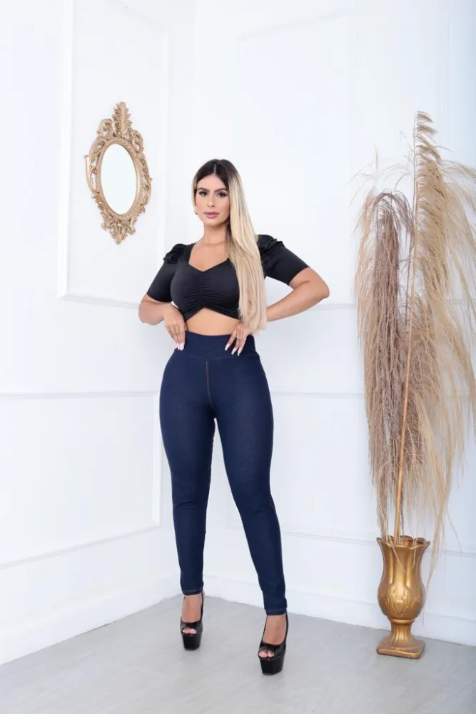 Calça legging jeans Cor Azul Cotton PA - 2
