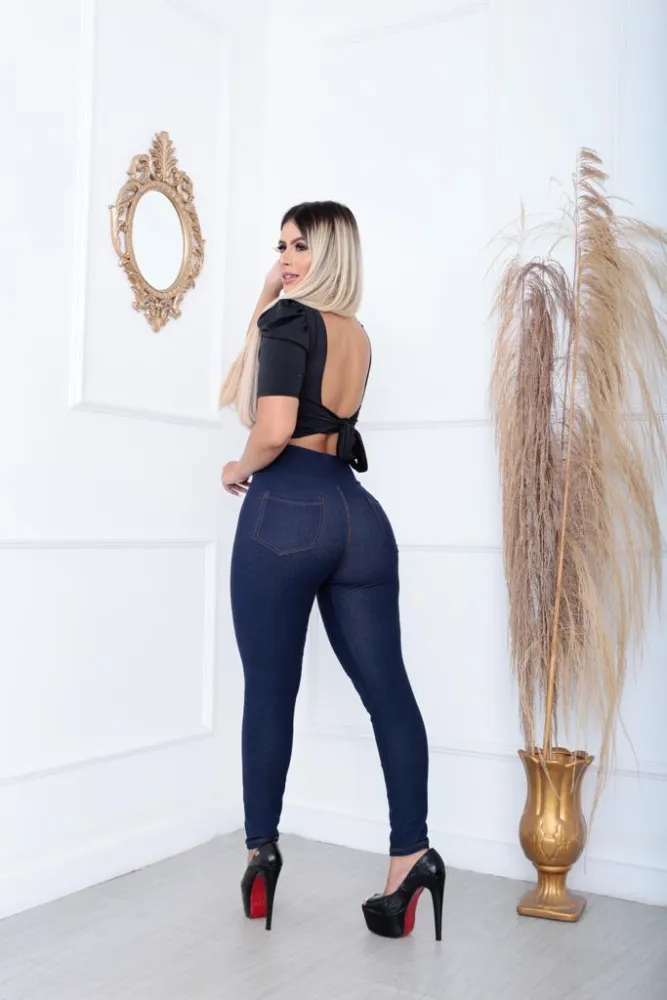 Calça legging jeans Cor Azul Cotton PA