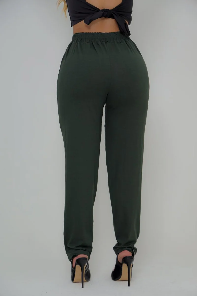 Calça feminina VISCOLYCRA Cor verde militar - 2