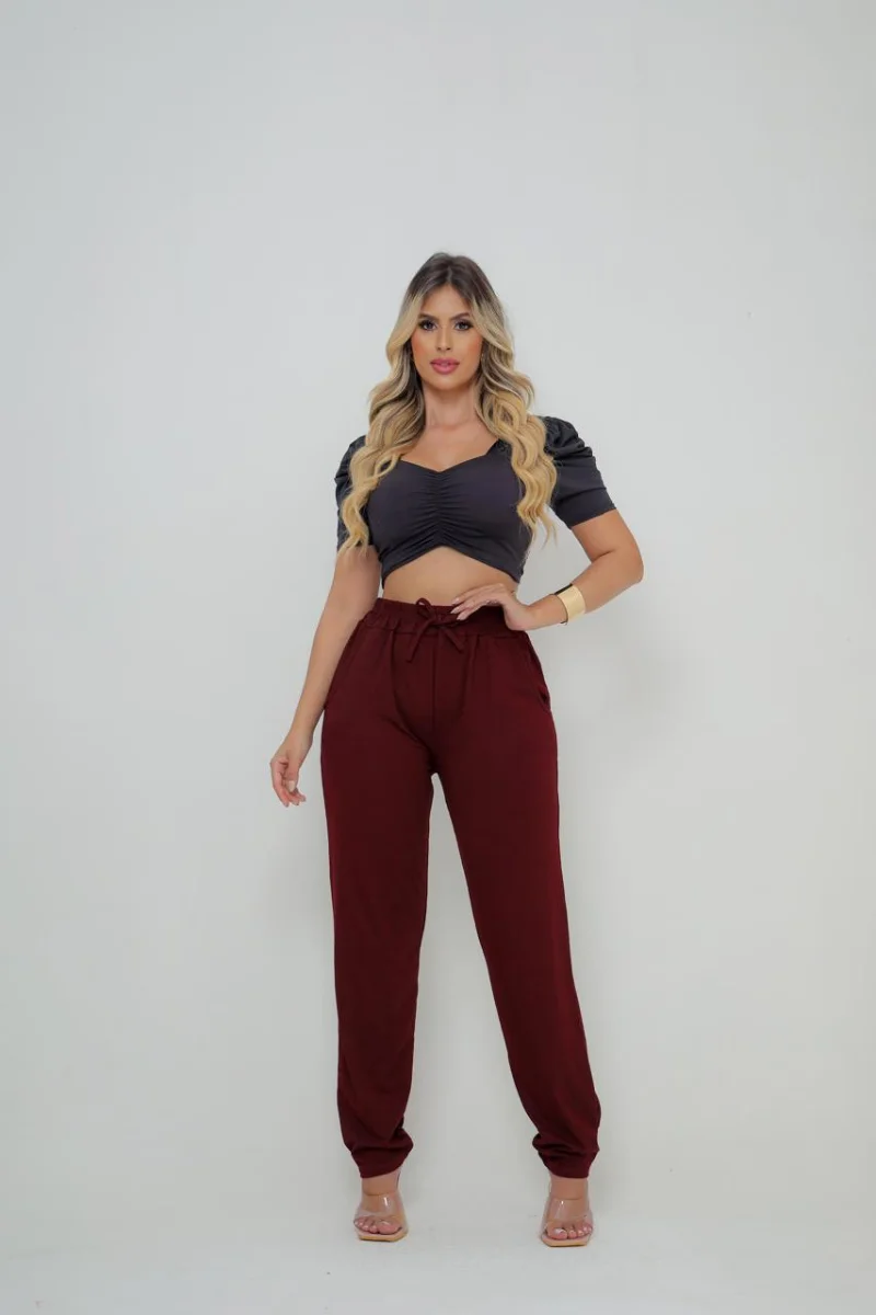 Calça feminina VISCOLYCRA Cor Marsala