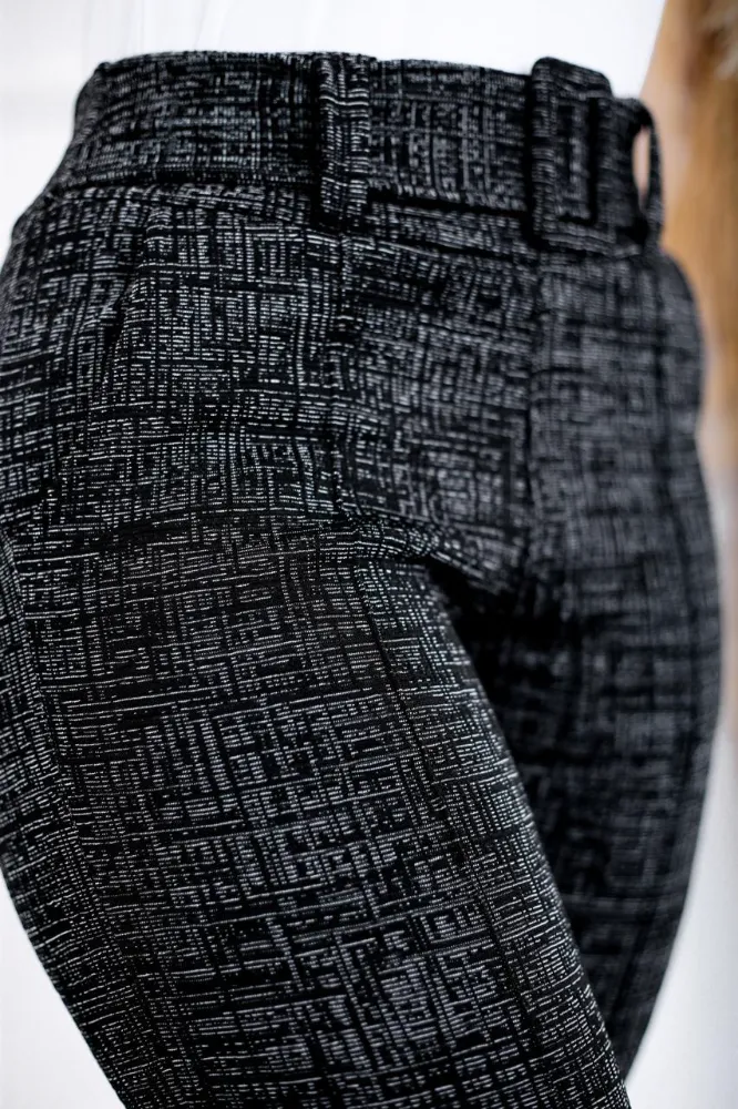 Calça leggings feminino skinny jackar mesclas Preta tecido linho com cinto fixo com muito elastano - 2