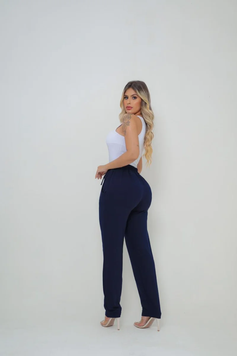 Calça feminina VISCOLYCRA Cor azul marinho - 2