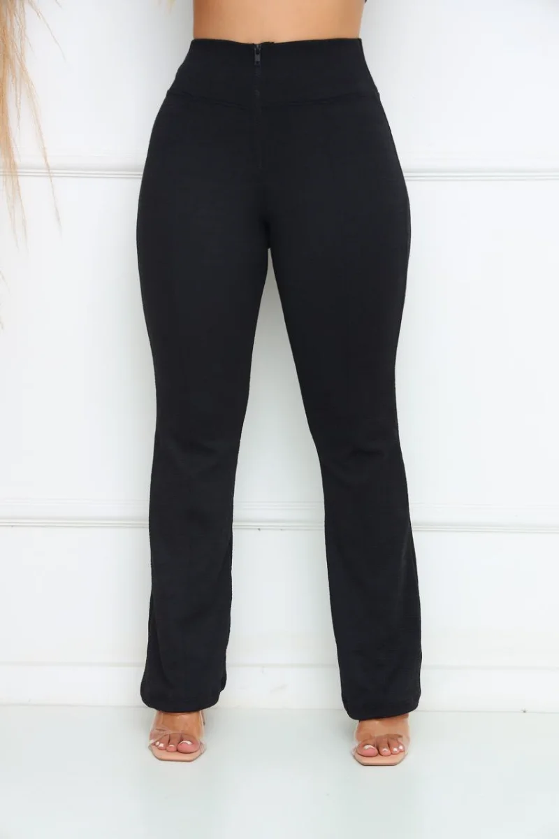 Calça Flare Jackar Linho Cor Preta lisa - 4