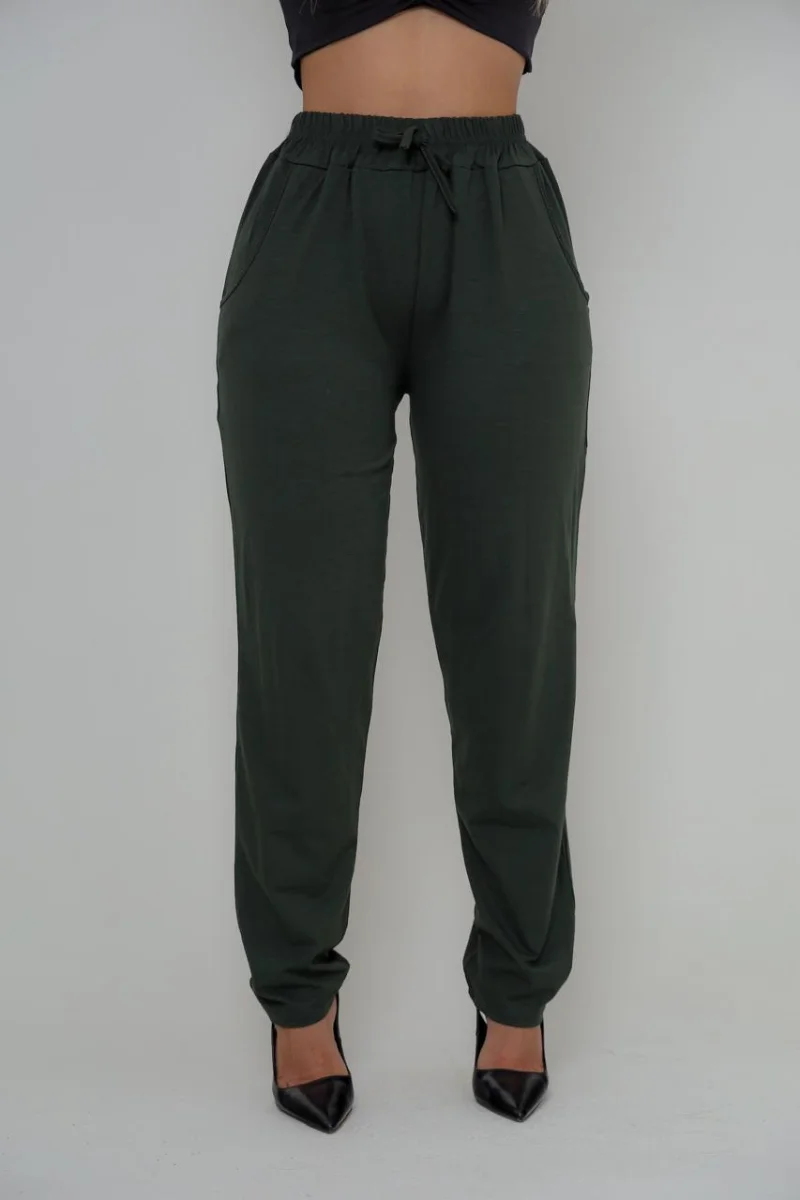 Calça feminina VISCOLYCRA Cor verde militar - 3